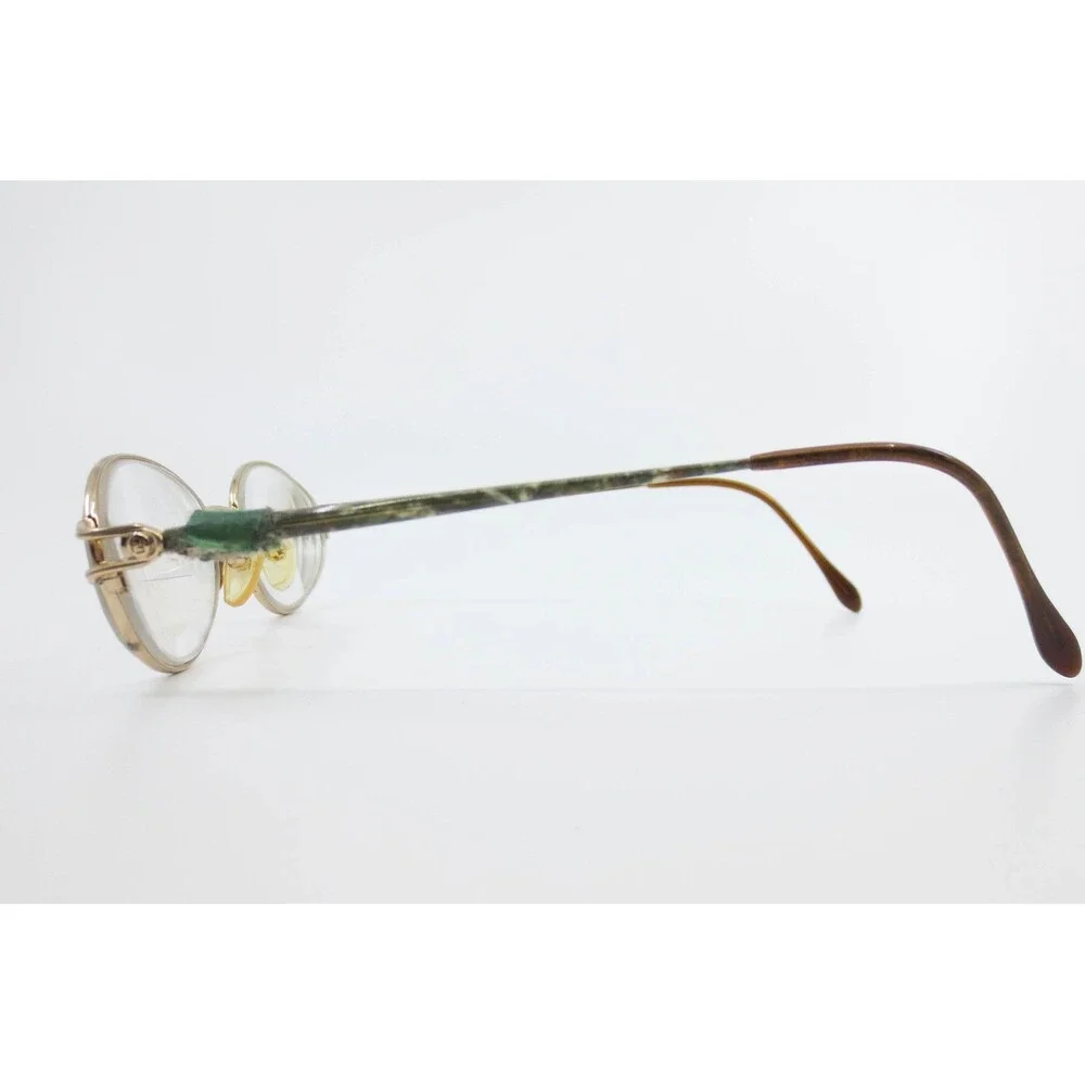 Fendi F524 Moss Gold Green Oval Metal Eyeglasses Frames Italy 135mm 38450